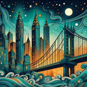 Brooklyn bride at night