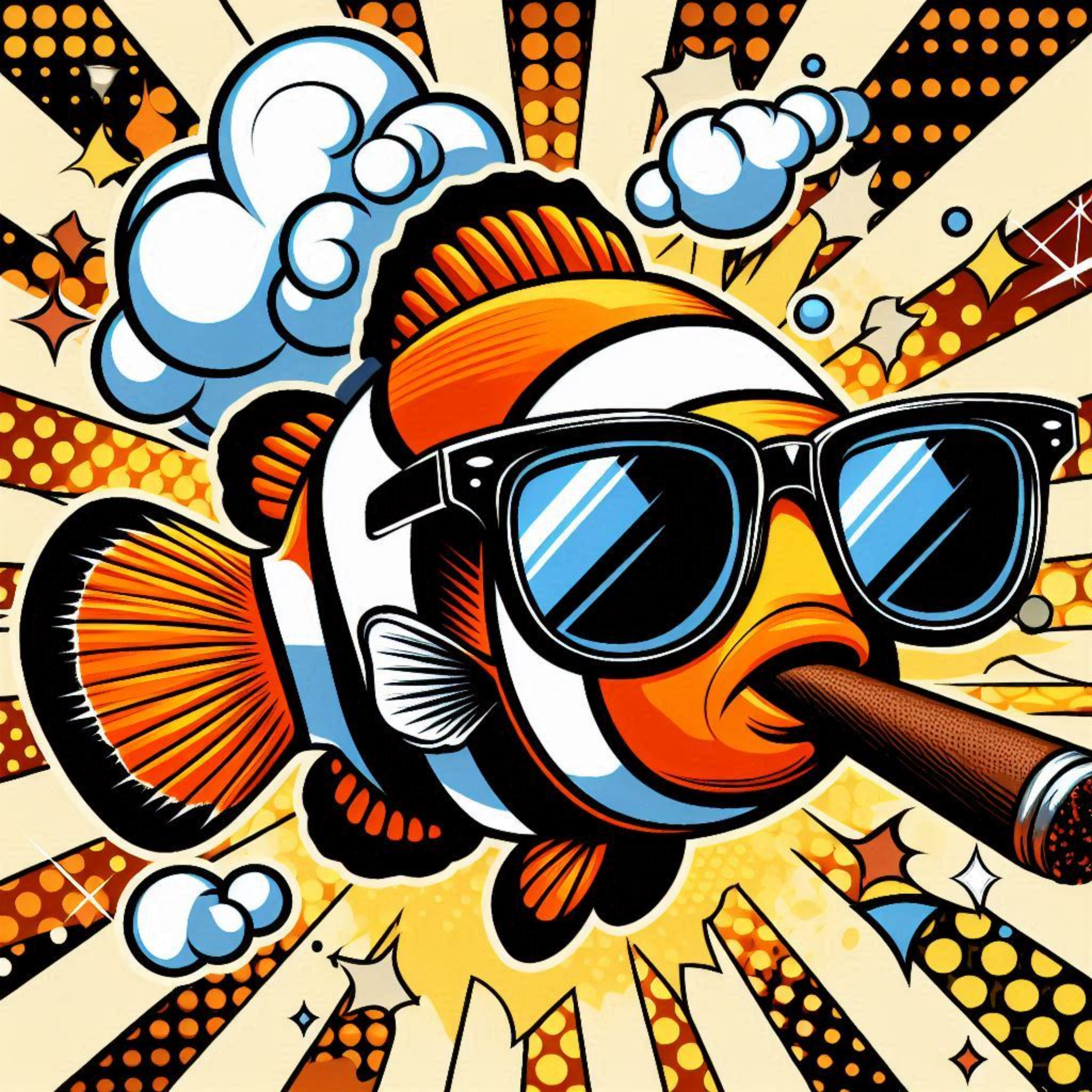 Pop Art Clownfish with Attitude