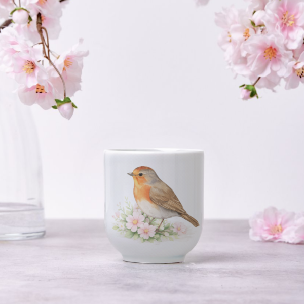 Watercolor Robin & Spring Blossoms Design