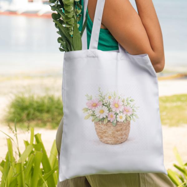 Watercolor Spring Flower Basket Design