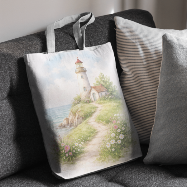 Watercolor Lighthouse Coastal Path Illustration