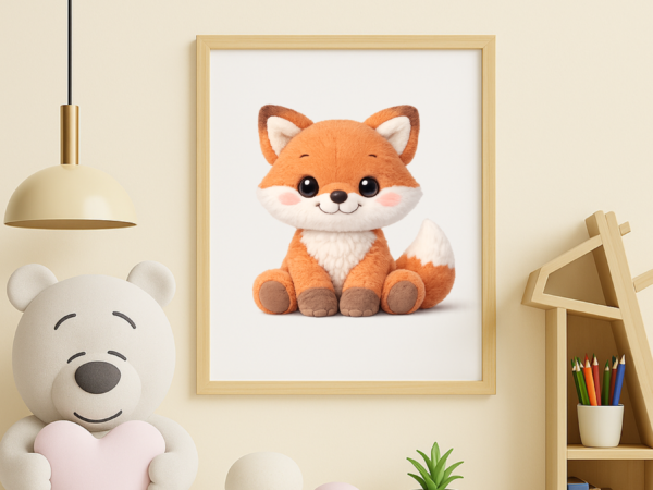 3D Plush Fox Clipart