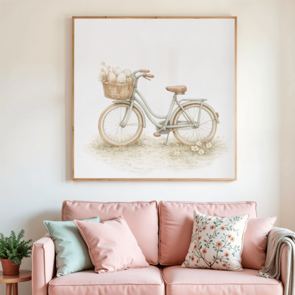Watercolor Easter Bicycle Clipart