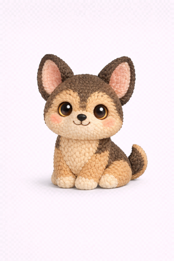Cute Plush Puppy (Brown & Tan) – Nursery Clipart (PNG)